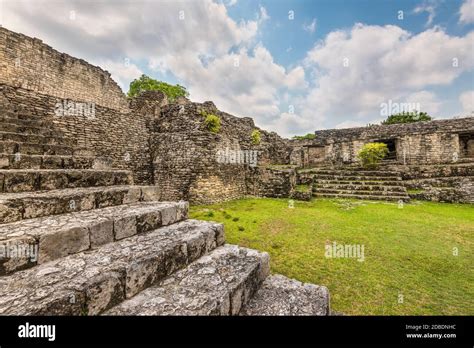 Ruins of the ancient Mayan city of Kohunlich in Quintana Roo, Yucatan Peninsula. Kohunlich is a ...