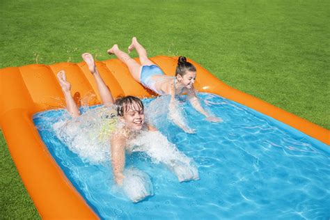 Bestway 11Ft Slide In Splash Kids Paddling Pool 602L - Outside Play