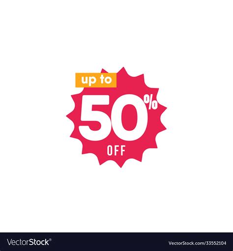 Discount up to 50 off label template design Vector Image