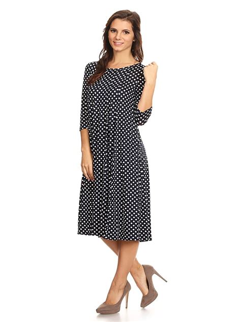 Women's Casual Basic Comfy 3/4 Sleeve Flare A-line Midi long maxi Dress ...