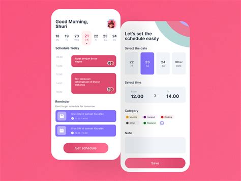 Calendar mobile app | Figma Community