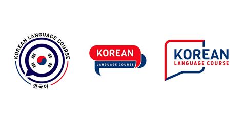 Learning Korean Language Course Logo. language exchange program, forum, speech bubble, and ...