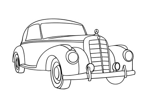 Super car Mercedes old coloring page, vintage car printable free | Cars coloring pages, Coloring ...