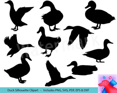 Duck Silhouette SVG Clipart, Flying Duck Clipart SVG, Mallard Images ...