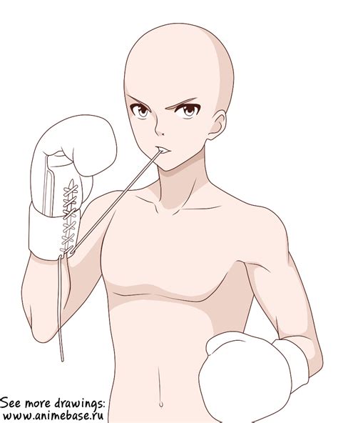 Boxing gloves anime manga male ych, reference, pose, поза | Anime poses ...