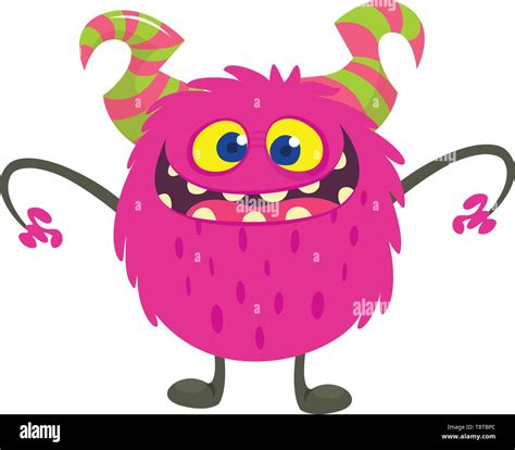 Happy cartoon monster. Vector Halloween illustration. Big set of ...