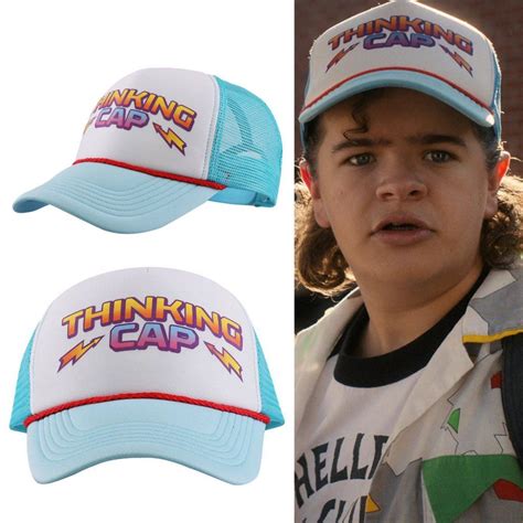 New! As Seen On Stranger Things Season 4. Light Blue And White 2-Tone Trucker. Thinking Cap On ...