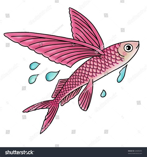 Cartoon Illustration Flying Fish Stock Illustration 64689295 | Shutterstock