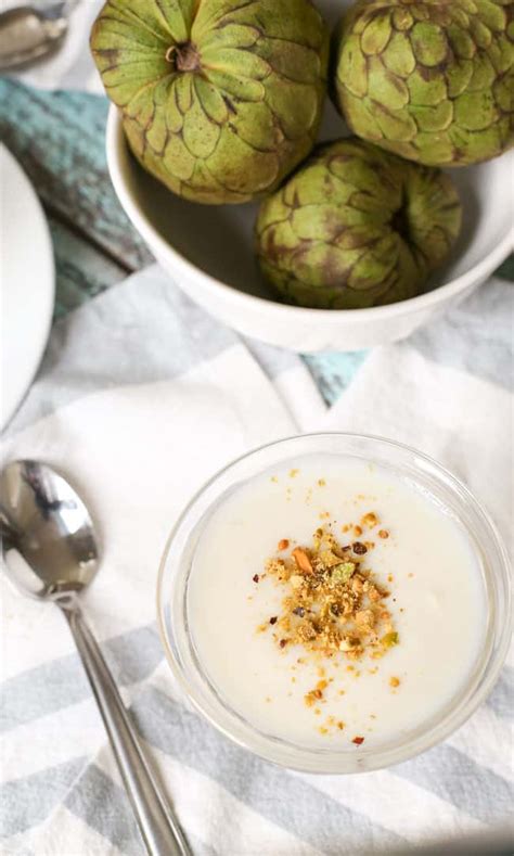 Cherimoya Pudding with Toasted Pistachios - Grace J. Silla