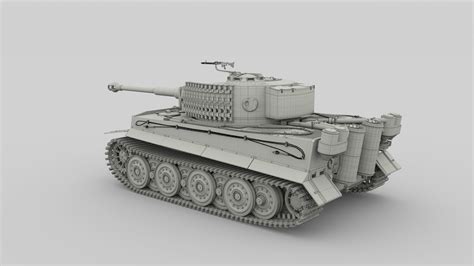 Panzer Tiger Tank Late 1944 v2 with interior 3D model | CGTrader