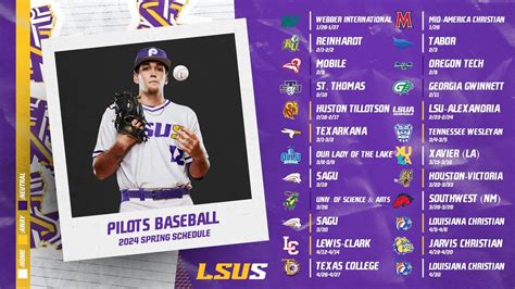 LSU SHREVEPORT BASEBALL PROGRAM ANNOUNCES 2024 SEASON SCHEDULE - Louisiana State University ...