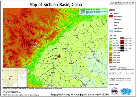 Map of Sichuan Basin, China (Elevation) - China | ReliefWeb