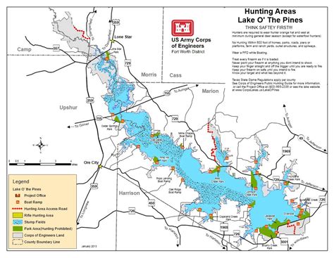 Map | Lake O' The Pines - Texas Lakes Map - Printable Maps