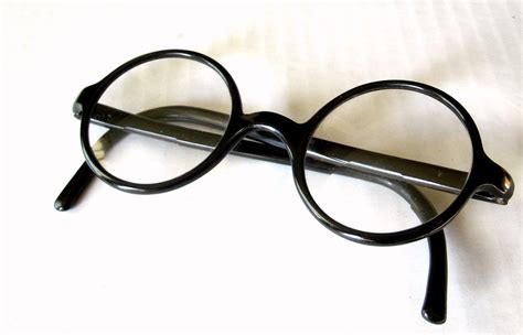 Vintage Round Black Plastic Eyeglasses Harry Potter George