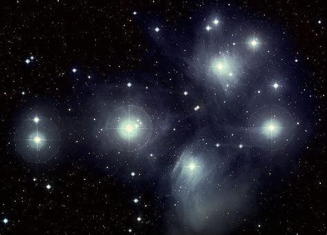 Pleiades 7 Sisters Star Cluster Photograph by Daniel Hagerman