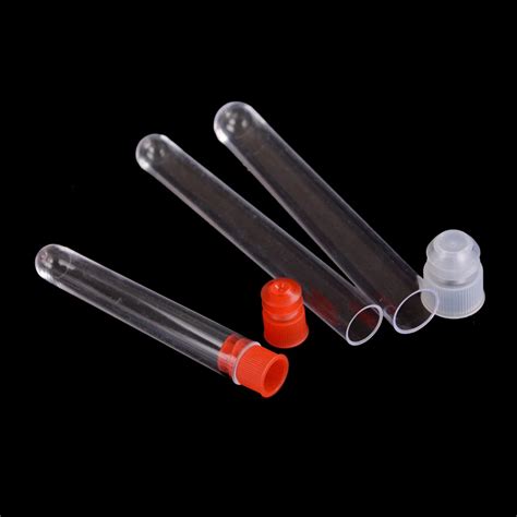 Transparent Plastic Laboratory Test Tubes With Lids Vial Sample ...