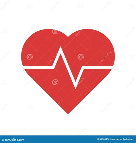 Red Heart Beats stock vector. Illustration of energy - 41868936