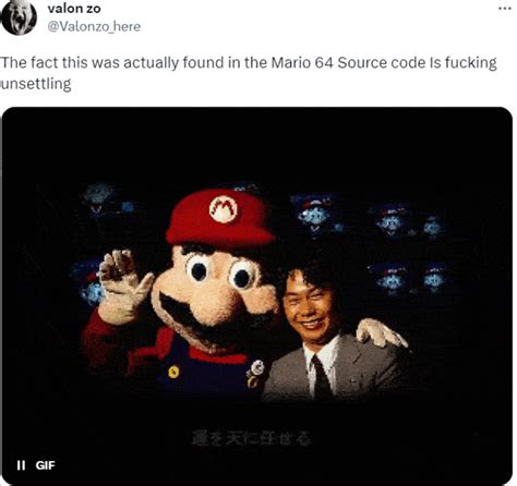 The fact this was actually found in the Mario 64 Source code Is f ...