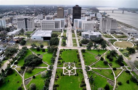 Downtown from Louisiana State Capitol Observation Tower in Baton Rouge ...