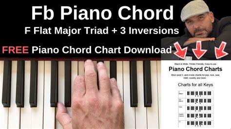 Fb Piano Chord | F Flat Major + Inversions Tutorial + FREE Chord Chart - YouTube