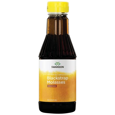 Swanson Organic Certified Organic Blackstrap Molasses 16 fl oz (473 ml ...