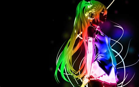 Neon Anime Wallpaper - Hatsune Miku Wallpaper Rainbow - 1440x900 Wallpaper - teahub.io