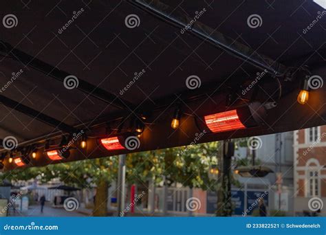 Patio Heaters Outdoors of a Restaurant Stock Image - Image of branch, environmental: 233822521