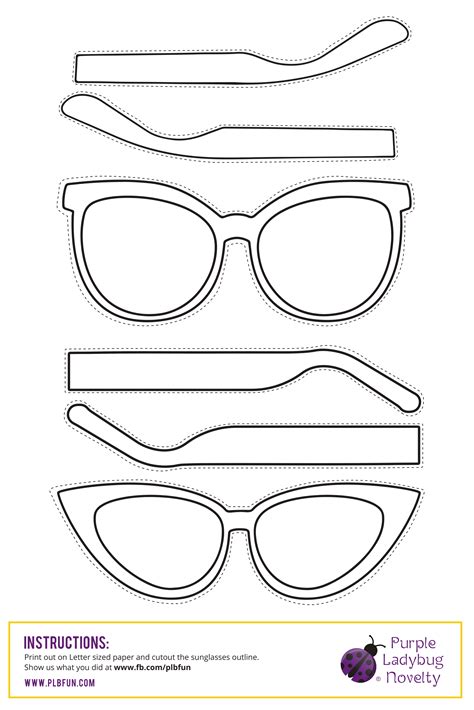 Sunglasses Template Printable - The Templates Art