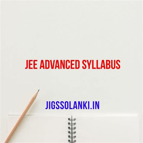 JEE Advanced Syllabus 2020 - latest PDF JIGSSOLANKI