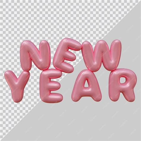 Premium PSD | New year text design with 3d modern style