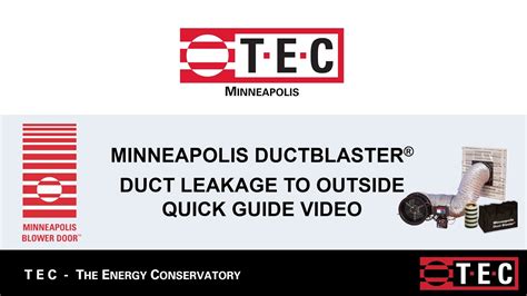 Minneapolis DuctBlaster Duct Leakage to Outside Quick Guide - YouTube