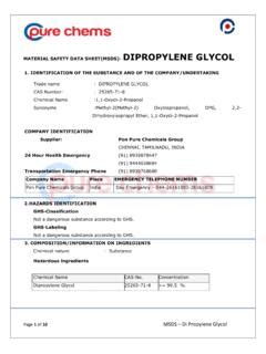 MATERIAL SAFETY DATA SHEET(MSDS)- DIPROPYLENE GLYCOL / material-safety ...