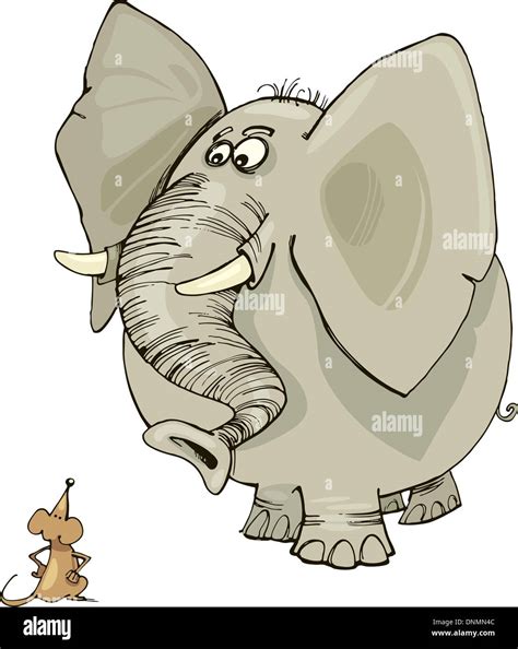 Illustration of elephant and mouse Stock Vector Image & Art - Alamy