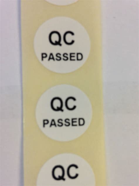 Quality Control QC Passed Labels (Stickers) 15mm diameter | eBay