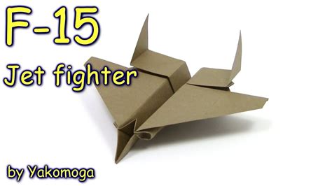 Origami F15 Eagle Jet Fighter Paper Plane NEW DESIGN - Yakomoga Origami dollar tutorial - YouTube