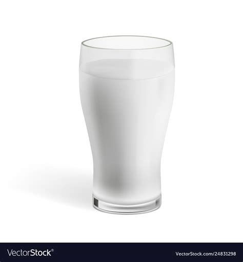 Realistic glass of milk with shadow on white Vector Image