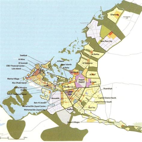 The six major precincts of the Capital District. Source: The Abu Dhabi... | Download Scientific ...