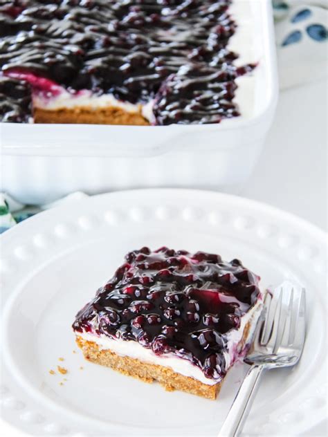 Easy No Bake Blueberry Cheesecake Dessert - A Pretty Life In The Suburbs