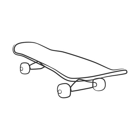 Continuous line drawing of retro skateboard 6455857 Vector Art at Vecteezy