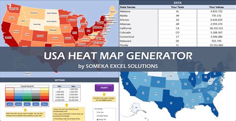 USA Heat Map Excel Template | Get density map of USA in a minute!