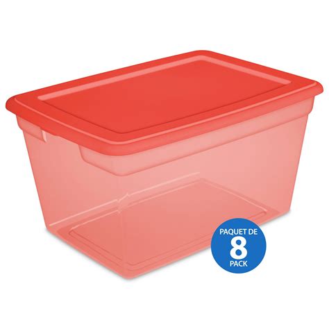 Sterilite 55L Storage Box- Orange- 8 Pk | Walmart Canada