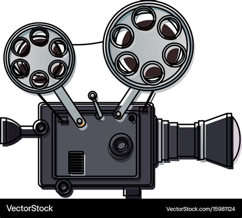 High detailed vintage film projector cinema icon Vector Image