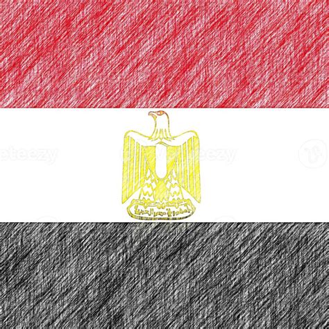 Egypt flag pencil painting picture. Egyptian emblem shaded drawing ...