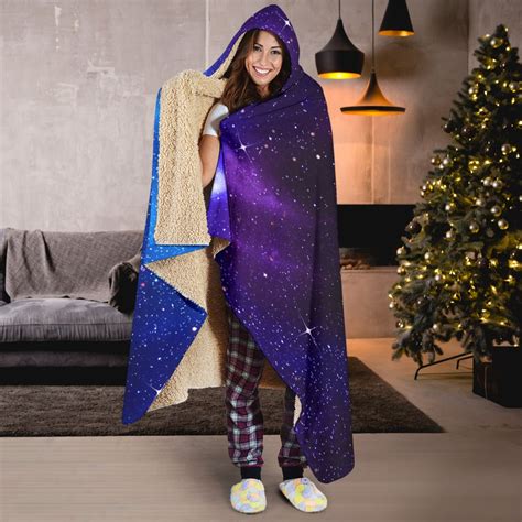 Dark Purple Blue Galaxy Space Print Hooded Blanket – GearFrost