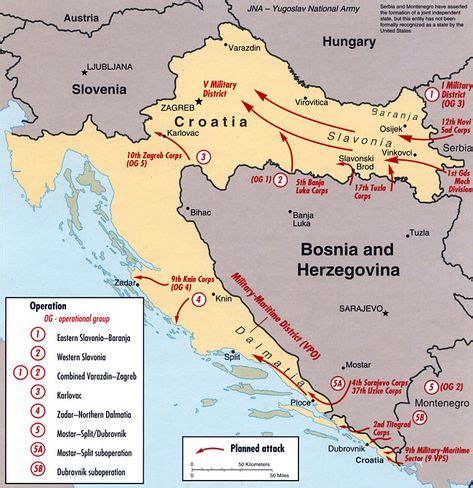 Yugoslav plan for an offensive on Croatia, 1991. (-via Maps on the Web) | history | Map ...
