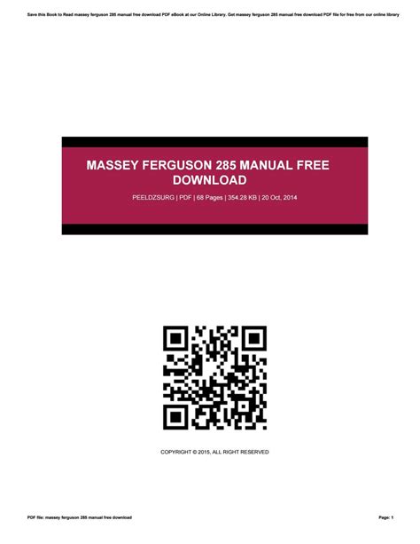 Massey ferguson 285 manual free download by Melissa - Issuu