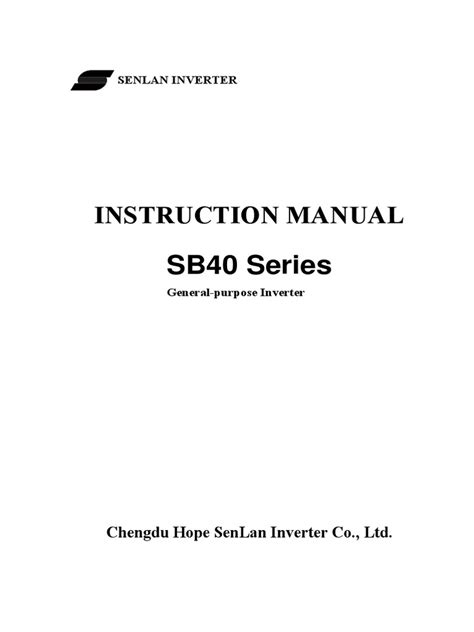 SB40 Series: Instruction Manual | PDF | Power Inverter | Power Supply