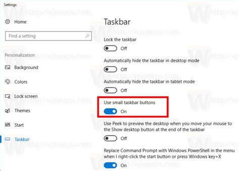 How to enable / disable the Use small taskbar buttons option in Windows 10 - TipsMake.com