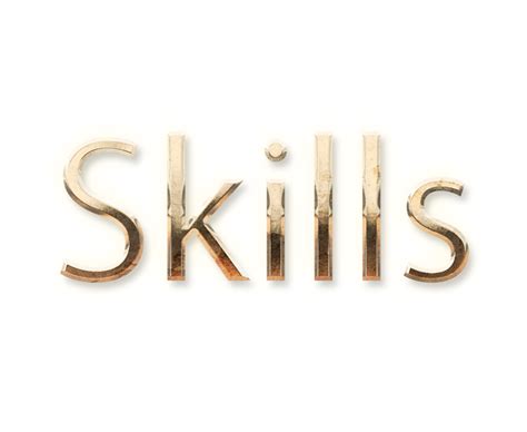 Word "SKILLS" Golden text effects art typography royalty free PNG image ...