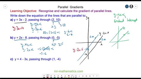 Equation of parallel linear lines. - YouTube